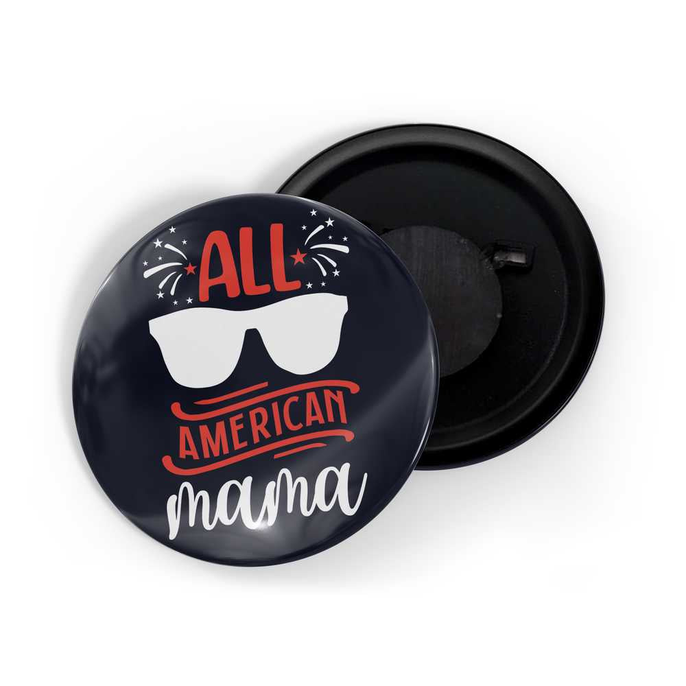 dhcrafts Fridge Magnet Black All American Mama Glossy Finish Design Pack of 1 (58mm)